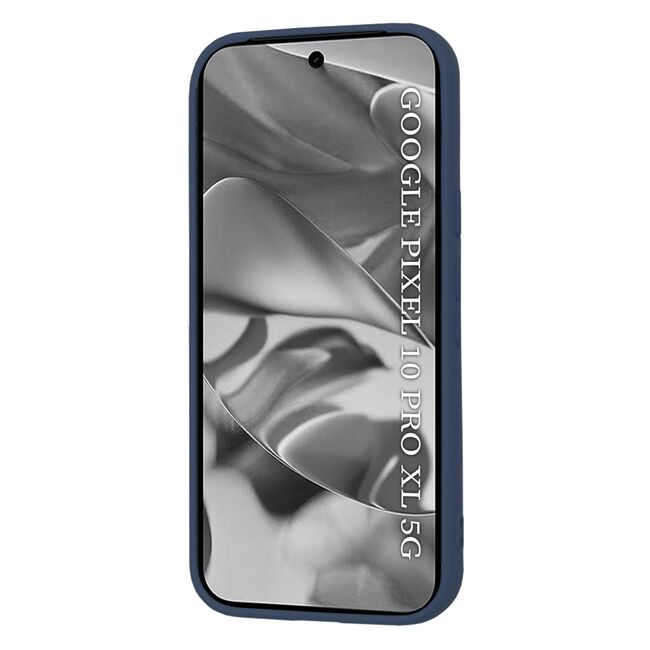 Husa pentru  Google Pixel 10 Pro XL Liquid Silicone, subțire, captusita cu microfibra, anti amprentă, protectie cameră foto, Albastru