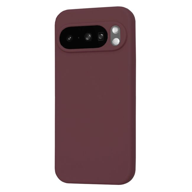 Husa pentru  Google Pixel 10 Pro XL Liquid Silicone, subțire, captusita cu microfibra, anti amprentă, protectie cameră foto, Bordeaux