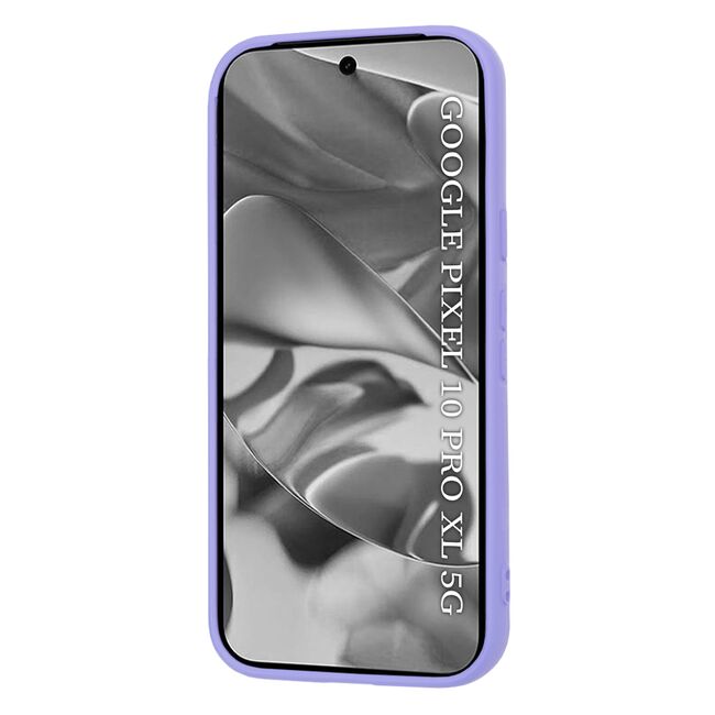 Husa pentru  Google Pixel 10 Pro XL Liquid Silicone, subțire, captusita cu microfibra, anti amprentă, protectie cameră foto, Lavanda