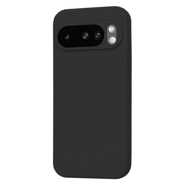 Husa pentru  Google Pixel 10 Pro XL Liquid Silicone, subțire, captusita cu microfibra, anti amprentă, protectie cameră foto, Negru