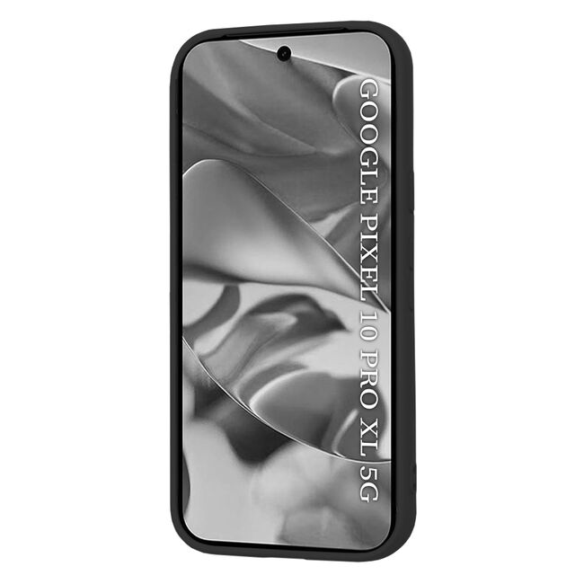 Husa pentru  Google Pixel 10 Pro XL Liquid Silicone, subțire, captusita cu microfibra, anti amprentă, protectie cameră foto, Negru