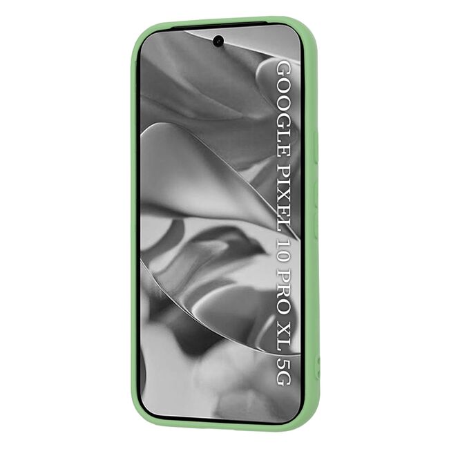 Husa pentru  Google Pixel 10 Pro XL Liquid Silicone, subțire, captusita cu microfibra, anti amprentă, protectie cameră foto, Verde deschis