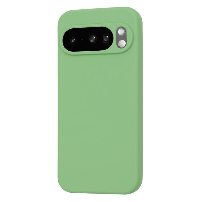 Husa pentru  Google Pixel 10 Pro XL Liquid Silicone, subțire, captusita cu microfibra, anti amprentă, protectie cameră foto, Verde deschis