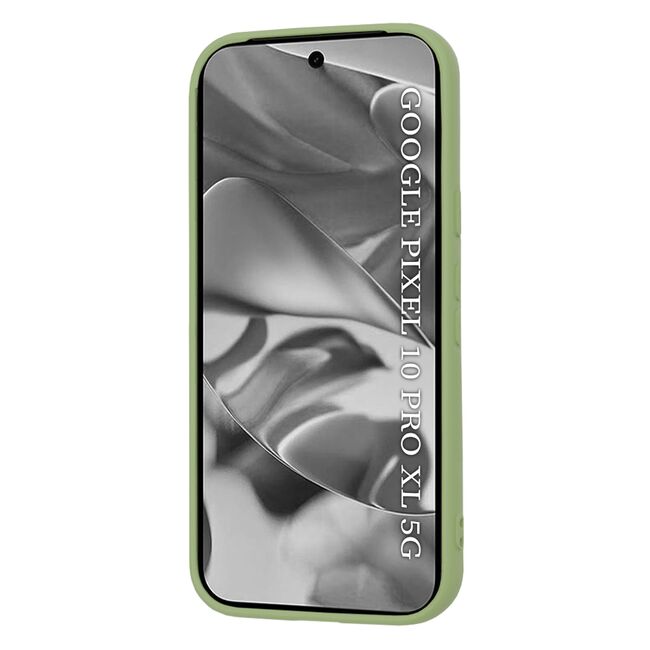 Husa pentru  Google Pixel 10 Pro XL Liquid Silicone, subțire, captusita cu microfibra, anti amprentă, protectie cameră foto, Verde