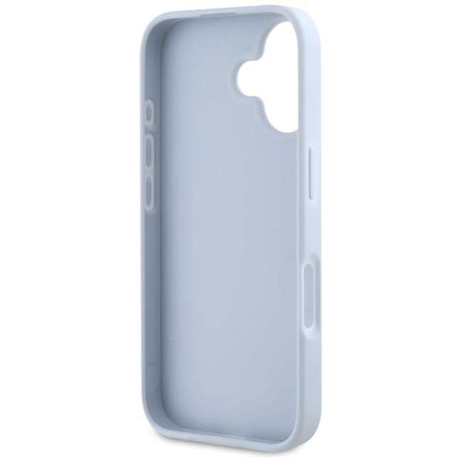 Husa pentru iPhone 16 - Guess Hardcase Grained Big 4G Logo Small Classic Logo - Blue