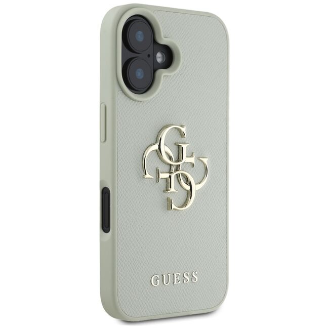 Husa pentru iPhone 16 - Guess Hardcase Grained Big 4G Logo Small Classic Logo - Verde