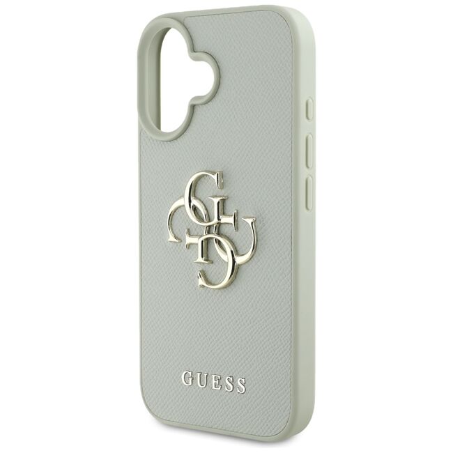 Husa pentru iPhone 16 - Guess Hardcase Grained Big 4G Logo Small Classic Logo - Verde
