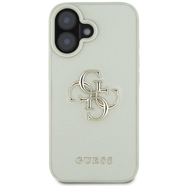 Husa pentru iPhone 16 - Guess Hardcase Grained Big 4G Logo Small Classic Logo - Verde