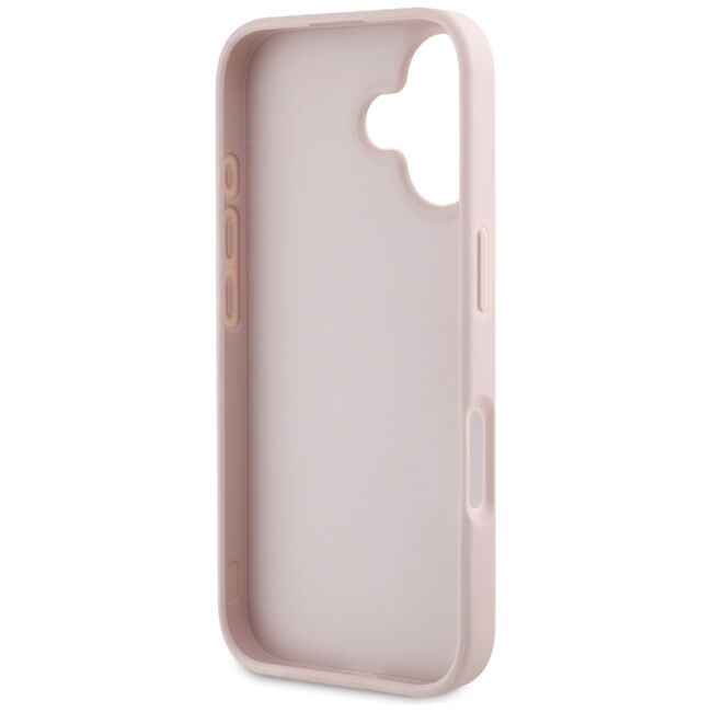 Husa pentru iPhone 16 - Guess Hardcase Grained Big 4G Logo Small Classic Logo - Roz