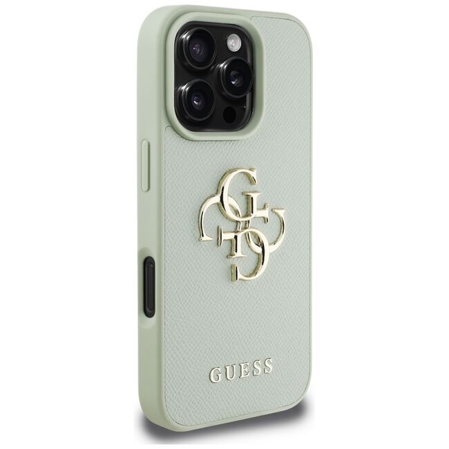 Husa pentru iPhone 16 Pro Max - Guess Hardcase Grained Big 4G Logo Small Classic Logo - Verde