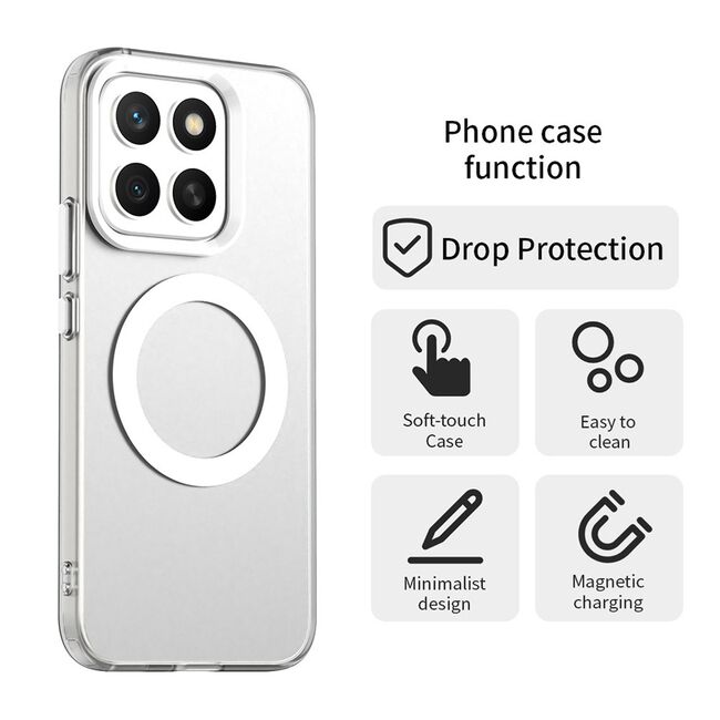 Husa premium pentru  Honor X8c VivaShell Fusion compatibila MagSafe, Anti-Shock - Protectie Avansata Display & Camera - Design Slim și Elegant - Alb