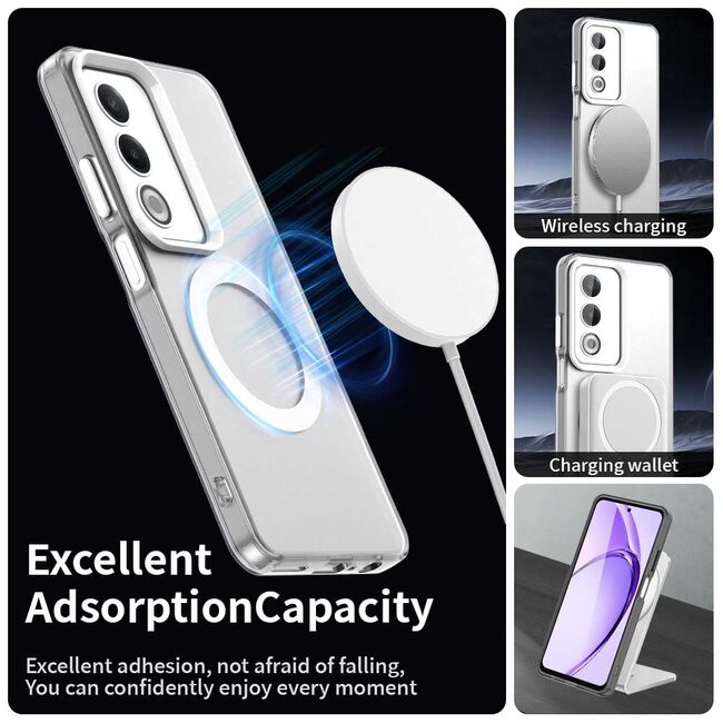 Husa premium pentru  Oppo A80 VivaShell Fusion compatibila MagSafe, Anti-Shock - Protectie Avansata Display & Camera - Design Slim și Elegant - Alb