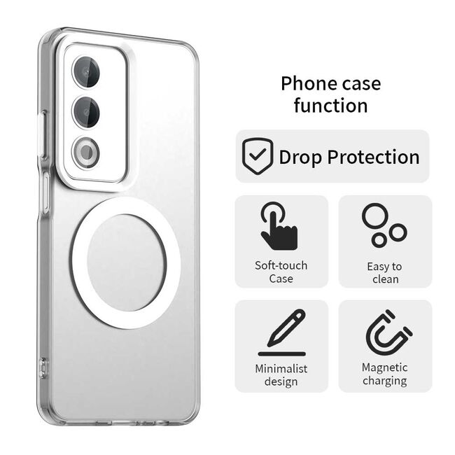 Husa premium pentru  Oppo A80 VivaShell Fusion compatibila MagSafe, Anti-Shock - Protectie Avansata Display & Camera - Design Slim și Elegant - Alb