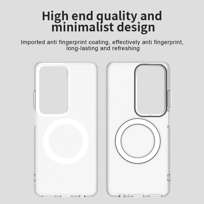 Husa premium pentru  Oppo A80 VivaShell Fusion compatibila MagSafe, Anti-Shock - Protectie Avansata Display & Camera - Design Slim și Elegant - Alb