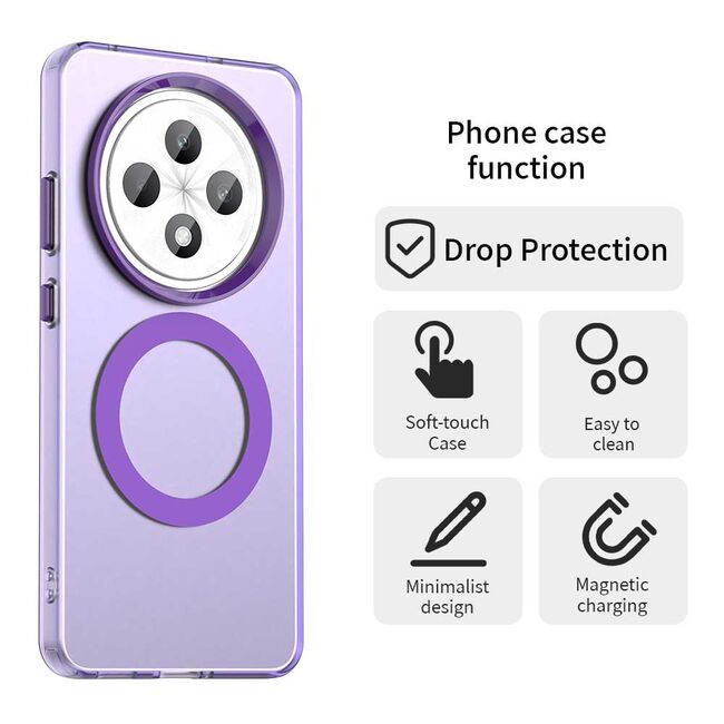 Husa premium pentru  Oppo Reno 12F, 12FS VivaShell Fusion compatibila MagSafe, Anti-Shock - Protectie Avansata Display & Camera - Design Slim și Elegant - Mov