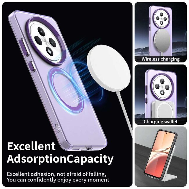 Husa premium pentru  Oppo Reno 12F, 12FS VivaShell Fusion compatibila MagSafe, Anti-Shock - Protectie Avansata Display & Camera - Design Slim și Elegant - Mov