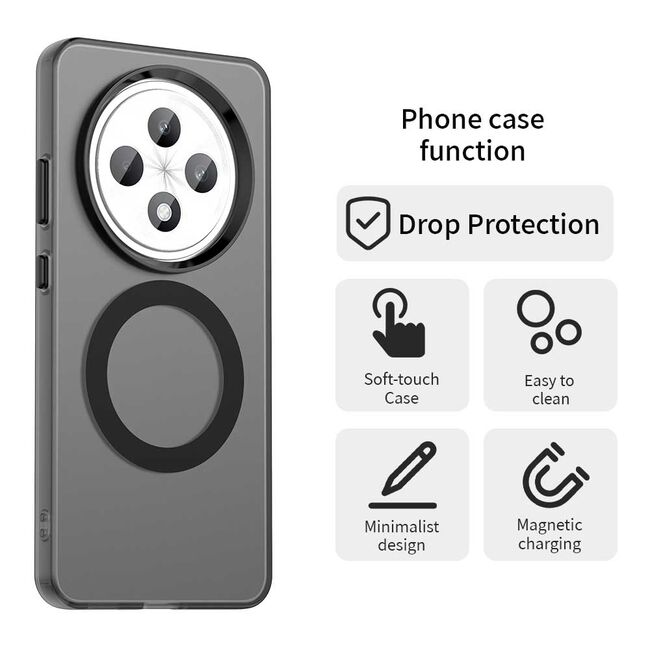 Husa premium pentru  Oppo Reno 12F, 12FS VivaShell Fusion compatibila MagSafe, Anti-Shock - Protectie Avansata Display & Camera - Design Slim și Elegant - Negru