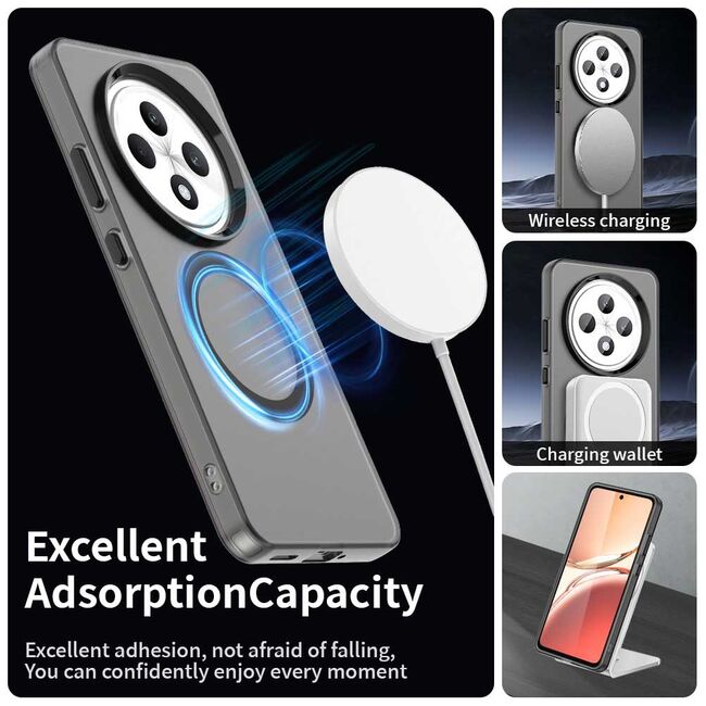 Husa premium pentru  Oppo Reno 12F, 12FS VivaShell Fusion compatibila MagSafe, Anti-Shock - Protectie Avansata Display & Camera - Design Slim și Elegant - Negru