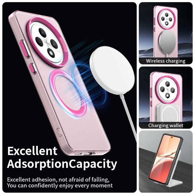 Husa premium pentru  Oppo Reno 12F, 12FS VivaShell Fusion compatibila MagSafe, Anti-Shock - Protectie Avansata Display & Camera - Design Slim și Elegant - Roz