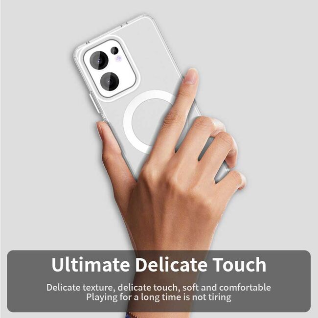 Husa premium pentru  Oppo Reno 13F, 13FS 4G, 5G VivaShell Fusion compatibila MagSafe, Anti-Shock - Protectie Avansata Display & Camera - Design Slim și Elegant - Alb