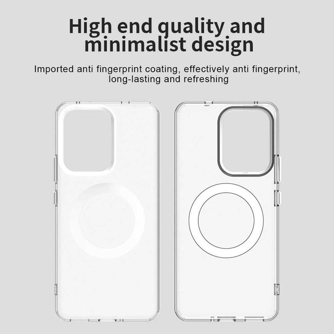 Husa premium pentru  Oppo Reno 13F, 13FS 4G, 5G VivaShell Fusion compatibila MagSafe, Anti-Shock - Protectie Avansata Display & Camera - Design Slim și Elegant - Alb