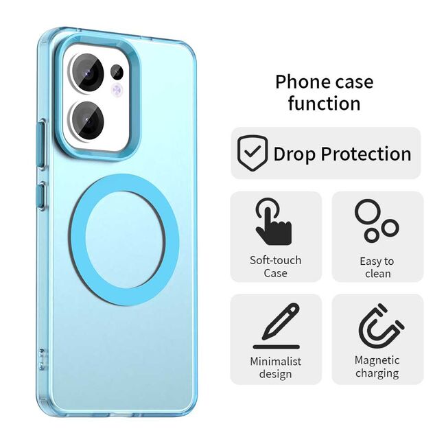 Husa premium pentru  Oppo Reno 13F, 13FS 4G, 5G VivaShell Fusion compatibila MagSafe, Anti-Shock - Protectie Avansata Display & Camera - Design Slim și Elegant - Albastru