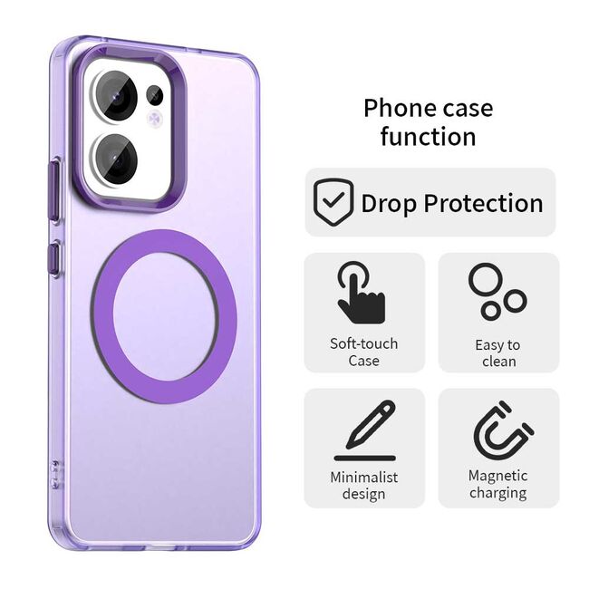 Husa premium pentru  Oppo Reno 13F, 13FS 4G, 5G VivaShell Fusion compatibila MagSafe, Anti-Shock - Protectie Avansata Display & Camera - Design Slim și Elegant - Mov