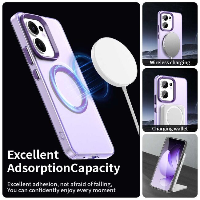 Husa premium pentru  Oppo Reno 13F, 13FS 4G, 5G VivaShell Fusion compatibila MagSafe, Anti-Shock - Protectie Avansata Display & Camera - Design Slim și Elegant - Mov