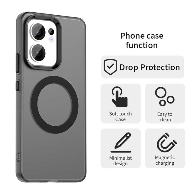 Husa premium pentru  Oppo Reno 13F, 13FS 4G, 5G VivaShell Fusion compatibila MagSafe, Anti-Shock - Protectie Avansata Display & Camera - Design Slim și Elegant - Negru