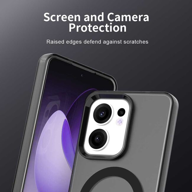 Husa premium pentru  Oppo Reno 13F, 13FS 4G, 5G VivaShell Fusion compatibila MagSafe, Anti-Shock - Protectie Avansata Display & Camera - Design Slim și Elegant - Negru