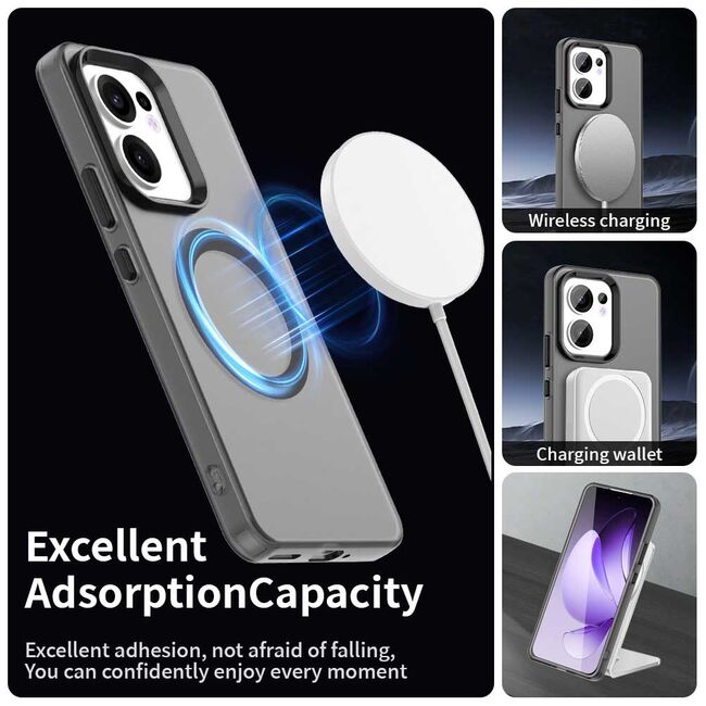 Husa premium pentru  Oppo Reno 13F, 13FS 4G, 5G VivaShell Fusion compatibila MagSafe, Anti-Shock - Protectie Avansata Display & Camera - Design Slim și Elegant - Negru