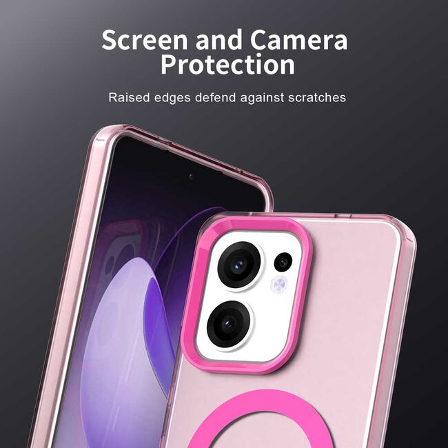 Husa premium pentru  Oppo Reno 13F, 13FS 4G, 5G VivaShell Fusion compatibila MagSafe, Anti-Shock - Protectie Avansata Display & Camera - Design Slim și Elegant - Roz