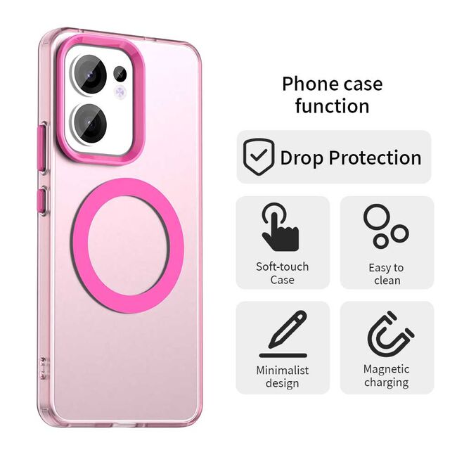 Husa premium pentru  Oppo Reno 13F, 13FS 4G, 5G VivaShell Fusion compatibila MagSafe, Anti-Shock - Protectie Avansata Display & Camera - Design Slim și Elegant - Roz