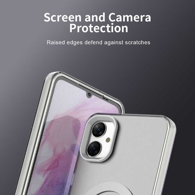 Husa premium pentru  Samsung Galaxy A05 VivaShell Fusion compatibila MagSafe, Anti-Shock - Protectie Avansata Display & Camera - Design Slim și Elegant - Alb