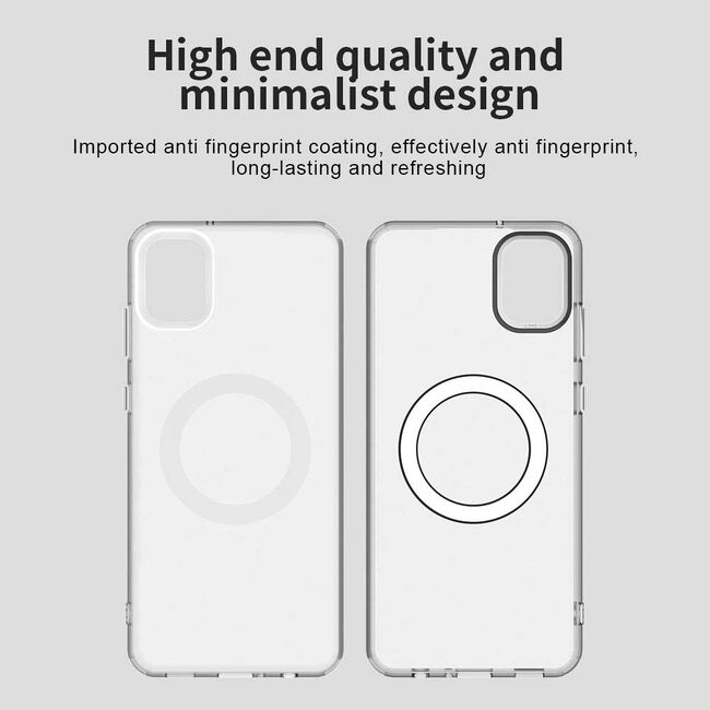 Husa premium pentru  Samsung Galaxy A05 VivaShell Fusion compatibila MagSafe, Anti-Shock - Protectie Avansata Display & Camera - Design Slim și Elegant - Alb