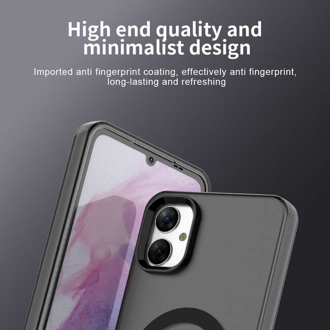 Husa premium pentru  Samsung Galaxy A05 VivaShell Fusion compatibila MagSafe, Anti-Shock - Protectie Avansata Display & Camera - Design Slim și Elegant - Negru