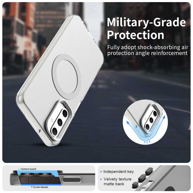 Husa premium pentru  Samsung Galaxy A05s VivaShell Fusion compatibila MagSafe, Anti-Shock - Protectie Avansata Display & Camera - Design Slim și Elegant - Alb