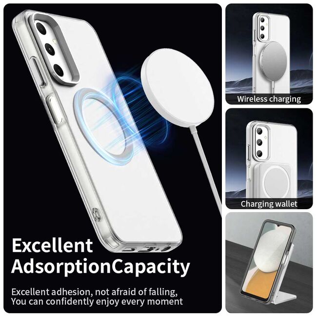 Husa premium pentru  Samsung Galaxy A05s VivaShell Fusion compatibila MagSafe, Anti-Shock - Protectie Avansata Display & Camera - Design Slim și Elegant - Alb