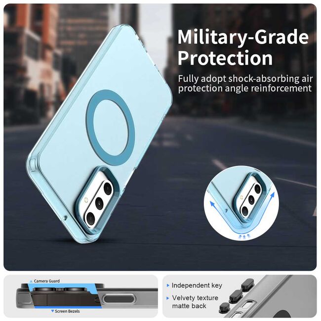 Husa premium pentru  Samsung Galaxy A05s VivaShell Fusion compatibila MagSafe, Anti-Shock - Protectie Avansata Display & Camera - Design Slim și Elegant - Albastru
