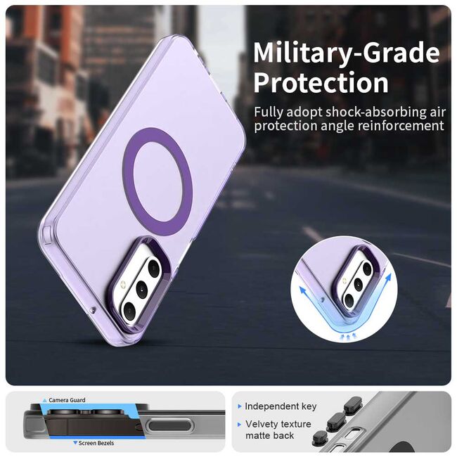 Husa premium pentru  Samsung Galaxy A05s VivaShell Fusion compatibila MagSafe, Anti-Shock - Protectie Avansata Display & Camera - Design Slim și Elegant - Mov