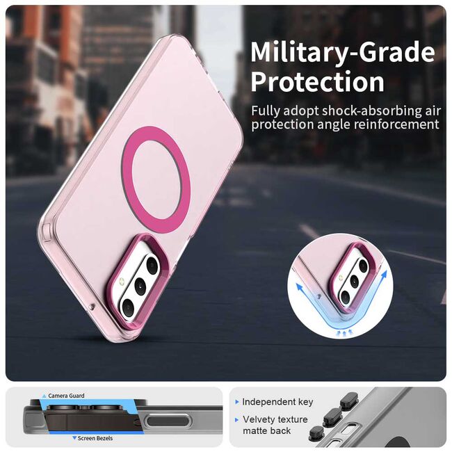 Husa premium pentru  Samsung Galaxy A05s VivaShell Fusion compatibila MagSafe, Anti-Shock - Protectie Avansata Display & Camera - Design Slim și Elegant - Roz