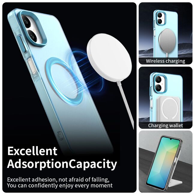 Husa premium pentru  Samsung Galaxy A06 VivaShell Fusion compatibila MagSafe, Anti-Shock - Protectie Avansata Display & Camera - Design Slim și Elegant - Albastru