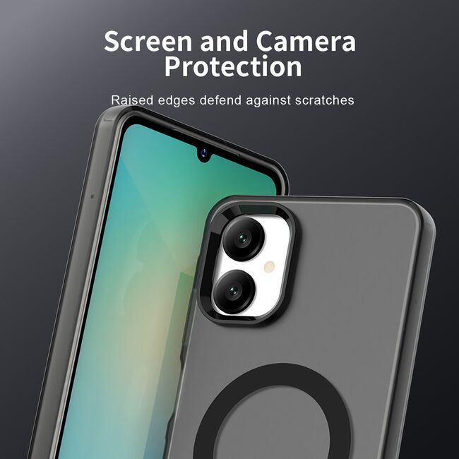 Husa premium pentru  Samsung Galaxy A06 VivaShell Fusion compatibila MagSafe, Anti-Shock - Protectie Avansata Display & Camera - Design Slim și Elegant - Negru