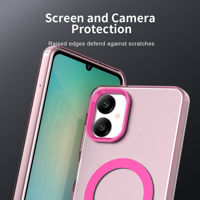 Husa premium pentru  Samsung Galaxy A06 VivaShell Fusion compatibila MagSafe, Anti-Shock - Protectie Avansata Display & Camera - Design Slim și Elegant - Roz