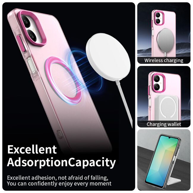 Husa premium pentru  Samsung Galaxy A06 VivaShell Fusion compatibila MagSafe, Anti-Shock - Protectie Avansata Display & Camera - Design Slim și Elegant - Roz