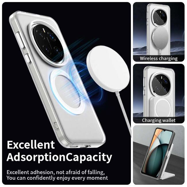 Husa premium pentru Honor Magic 7 Pro VivaShell Fusion compatibila MagSafe, Anti-Shock - Protectie Avansata Display & Camera - Design Slim și Elegant - Alb