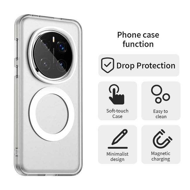 Husa premium pentru Honor Magic 7 Pro VivaShell Fusion compatibila MagSafe, Anti-Shock - Protectie Avansata Display & Camera - Design Slim și Elegant - Alb