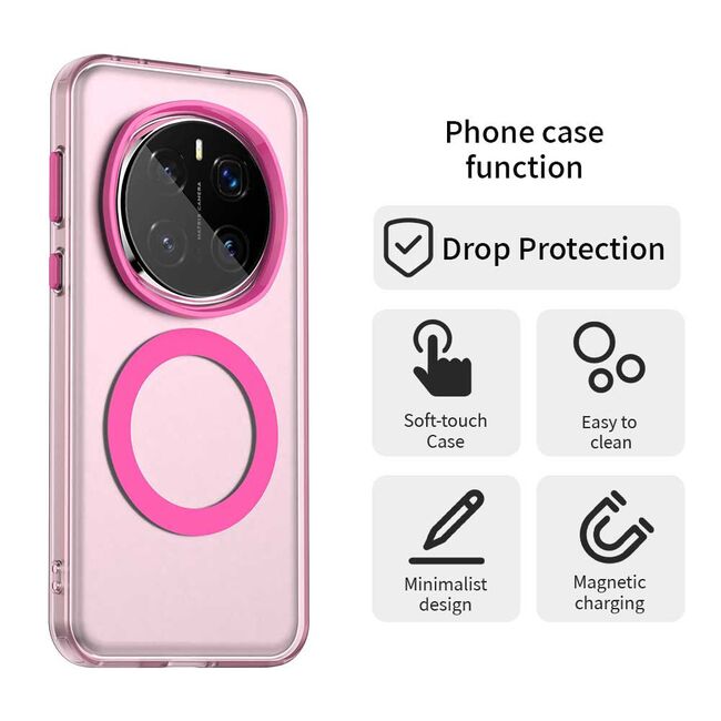 Husa premium pentru Honor Magic 7 Pro VivaShell Fusion compatibila MagSafe, Anti-Shock - Protectie Avansata Display & Camera - Design Slim și Elegant - Roz