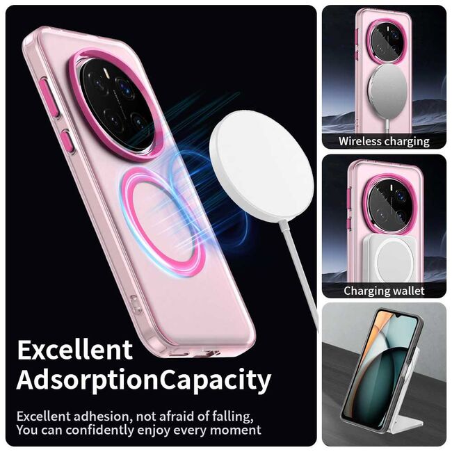 Husa premium pentru Honor Magic 7 Pro VivaShell Fusion compatibila MagSafe, Anti-Shock - Protectie Avansata Display & Camera - Design Slim și Elegant - Roz