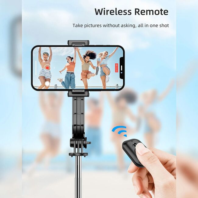 Selfie stick Bluetooth cu trepied Techsuit C01, 106cm